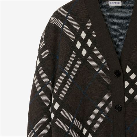 Buy Burberry Check Wool Blend Cardigan 'Snug' 